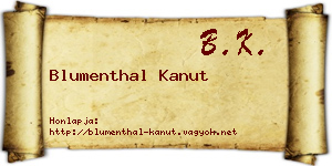 Blumenthal Kanut névjegykártya